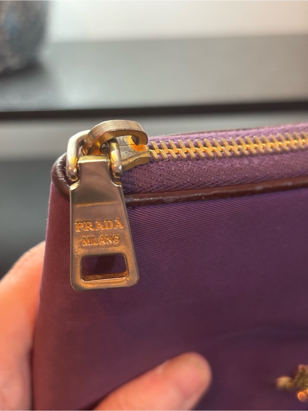 Authentic Prada Tessuto Nylon Zip-Around Long Wallet – Violet/Purple - Picture 7 of 12
